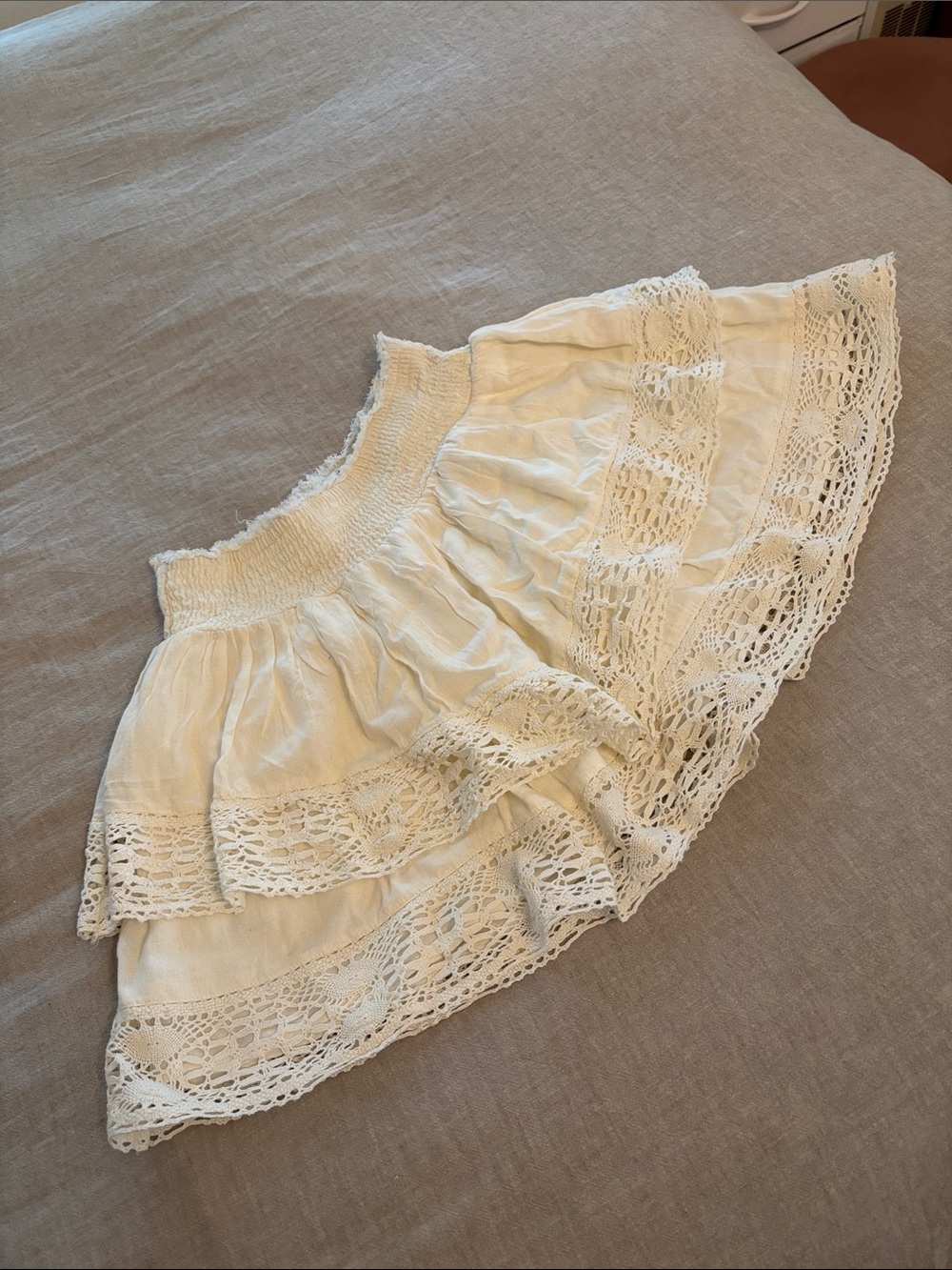Urban Outfitters Tiered Lace Mini Skirt